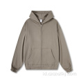 Hoodie ritsleting pria longgar premium longgar